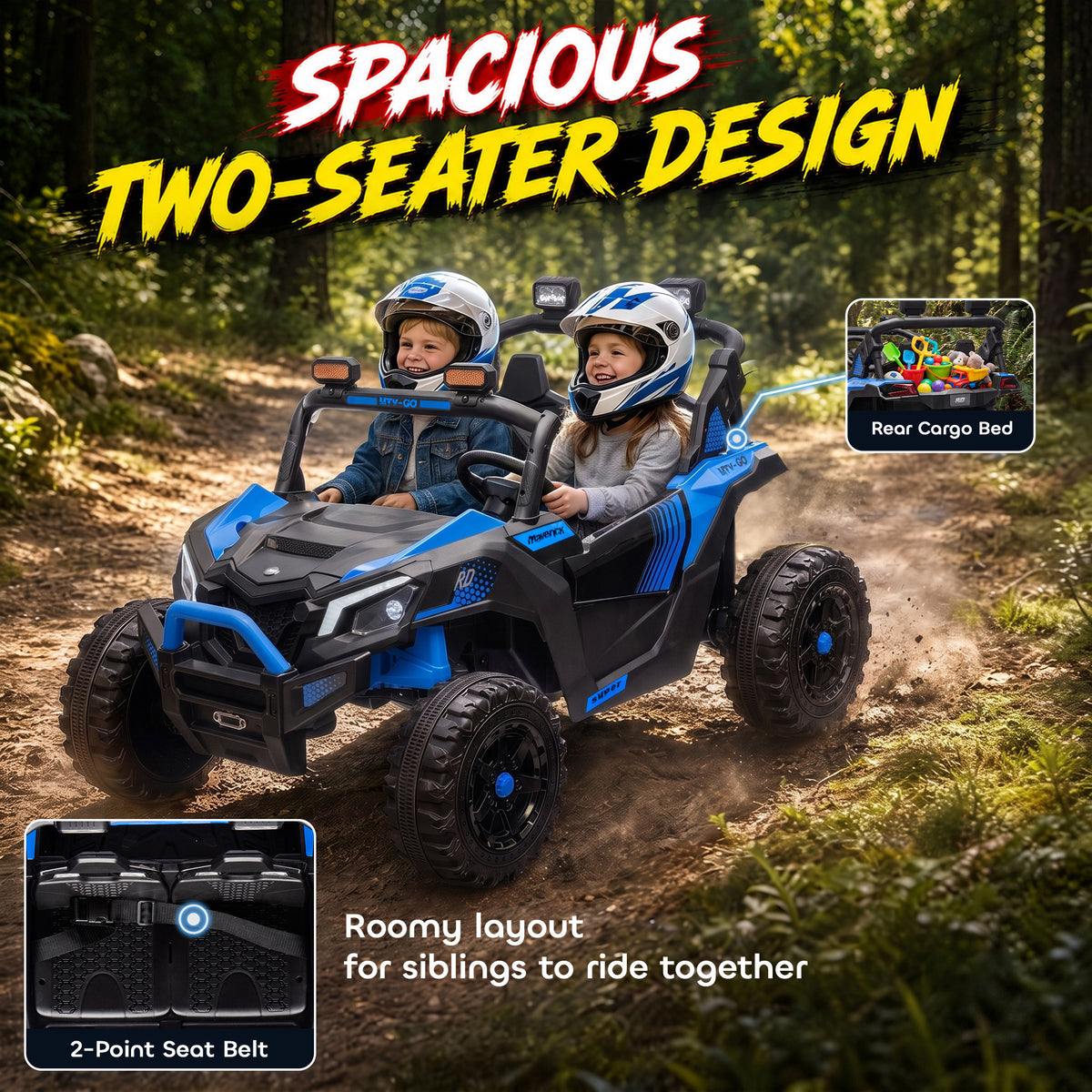 24V 2-Seater Kids Ride On Truck Car — Remote Control