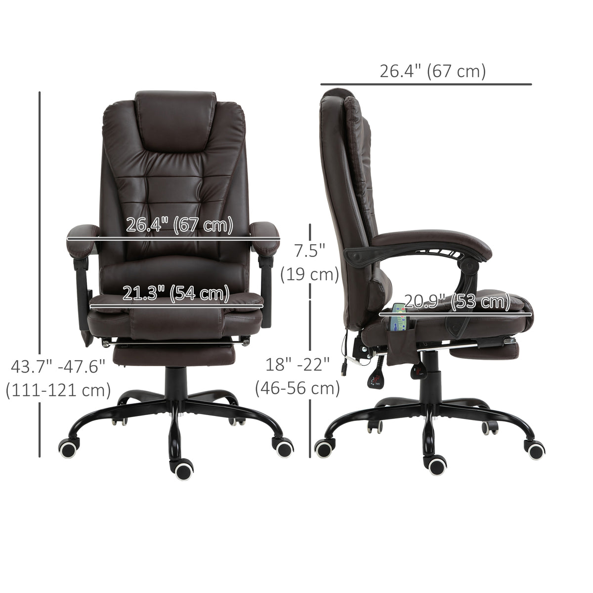 Silla de oficina de masaje reclinable con reposapiés