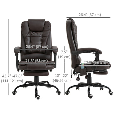 Silla de oficina de masaje reclinable con reposapiés