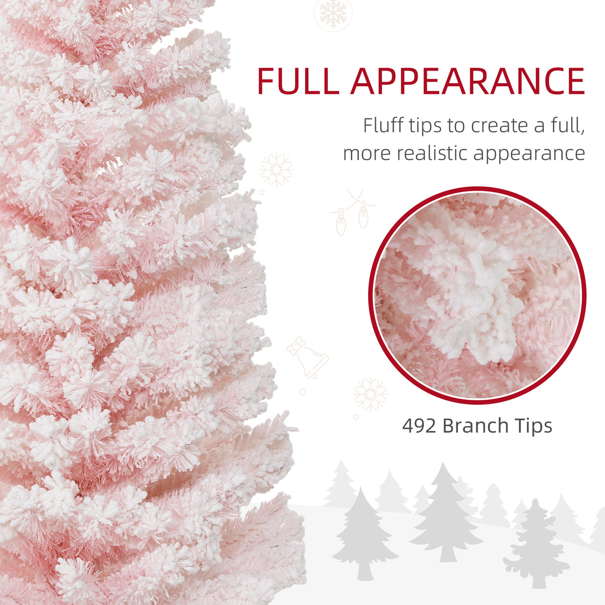 Árbol de Navidad lápiz nevado plegable 183 cm
