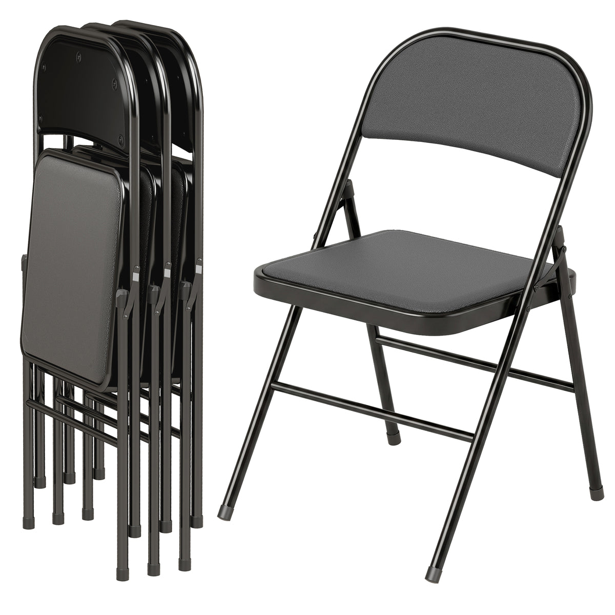 Set of 4 metal folding chairs