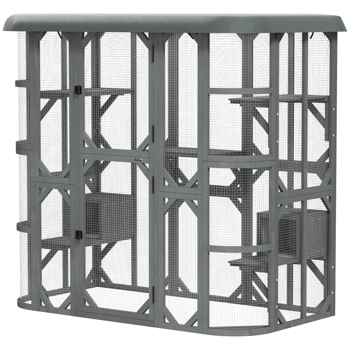 Wooden Multi-Level Outdoor Cat Enclosure