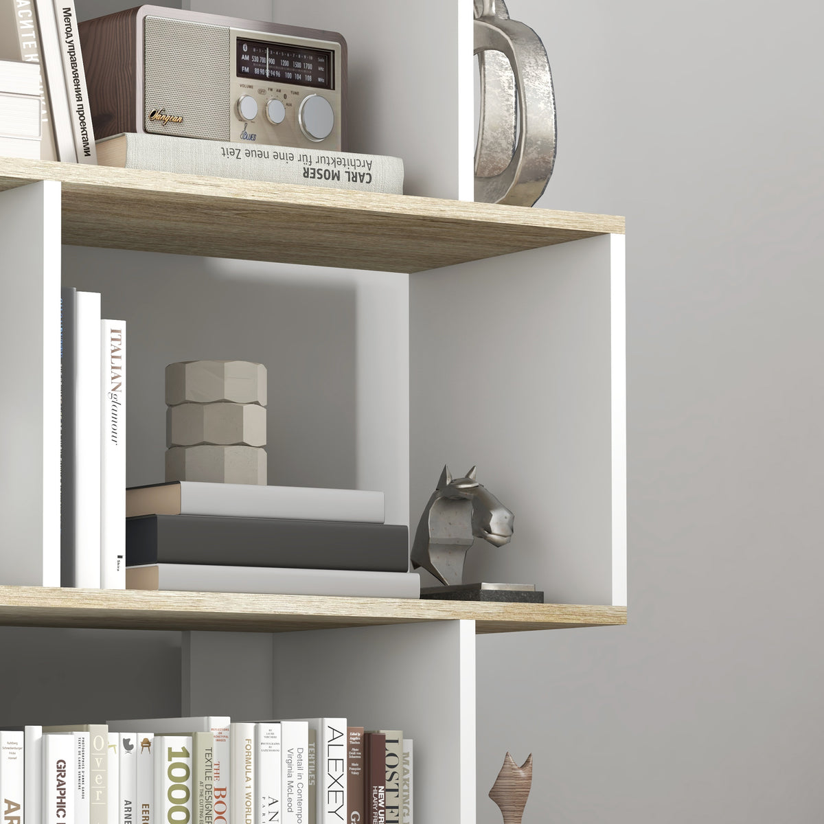 Librería en S de 5 niveles — bicolor