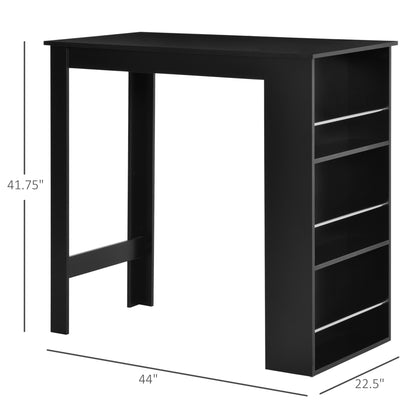 Bar table counter height 3 storage shelves