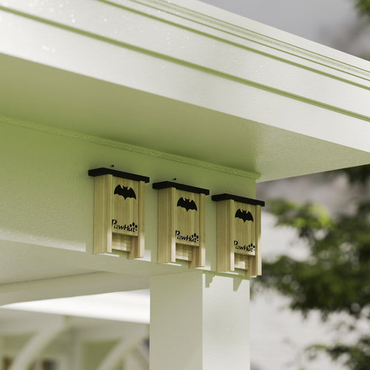 Wooden bat houses — Set of 3
