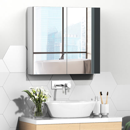 Wall-Mounted Medicine Cabinet with Double Mirror Door