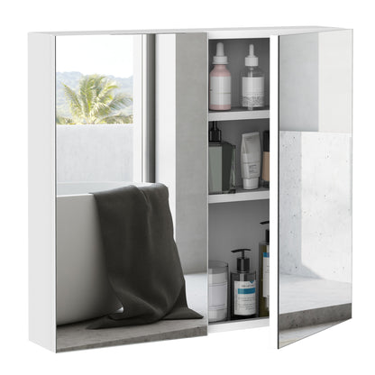 Wall-Mounted Medicine Cabinet with Double Mirror Door