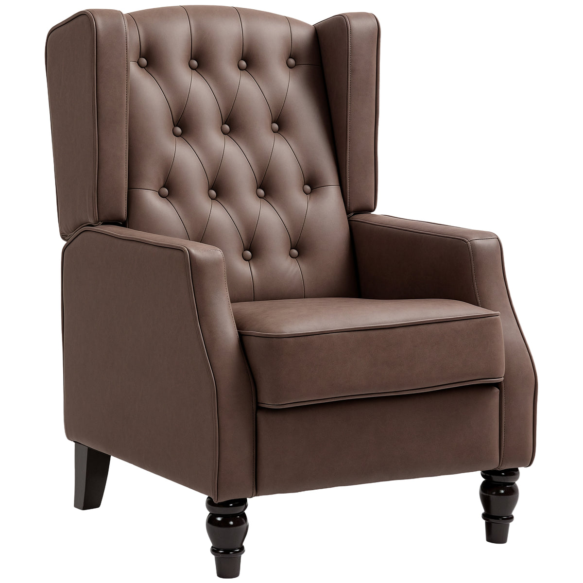 Sillón auxiliar de cuero sintético con relleno grueso — caqui