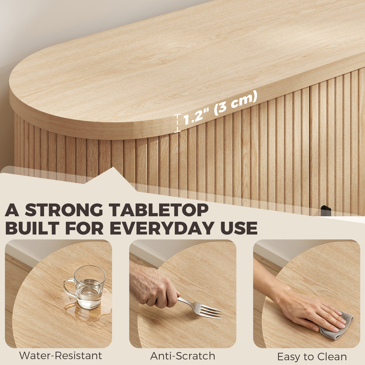 Aparador de comedor con puertas de tambor