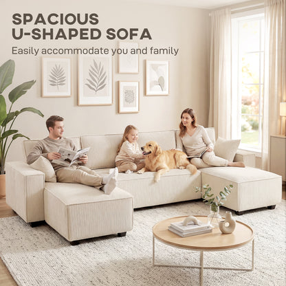 Modular U-shaped Sectional Sofa with Double Chaises