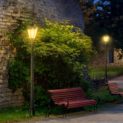 196cm Solar Outdoor Motion Sensor Floor Lamp Black