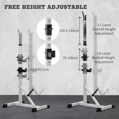 Soporte para sentadillas ajustable, robustez de acero — Lote de 2