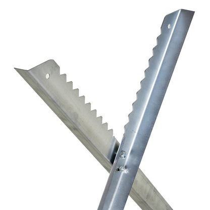 Heavy duty folding steel sawhorse