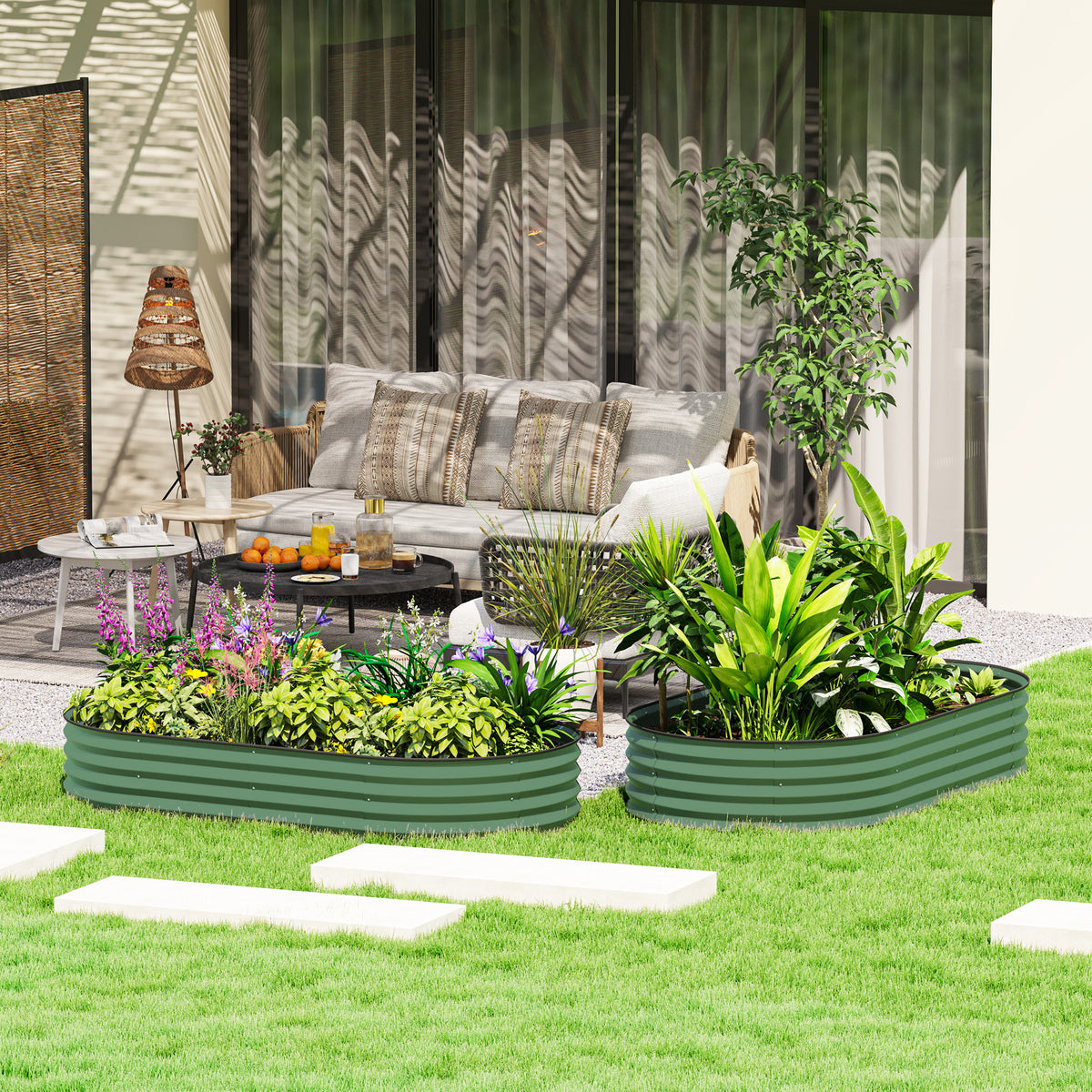 ਗਲਵਨਾਈਜ਼ਡ ਸਟੀਲ ਦਾ ਉੱਚਾ ਗਾਰਡਨਿੰਗ ਬੈਕ