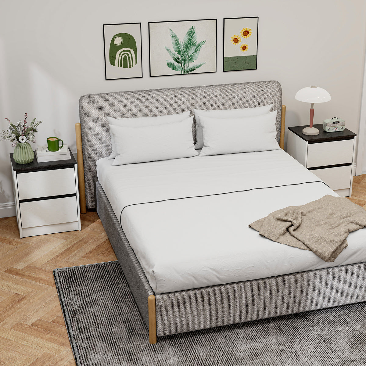 Modern bedside tables with drawers — Set of 2