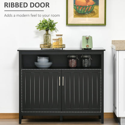 Sideboard buffet server storage cabinet with adjustable shelves