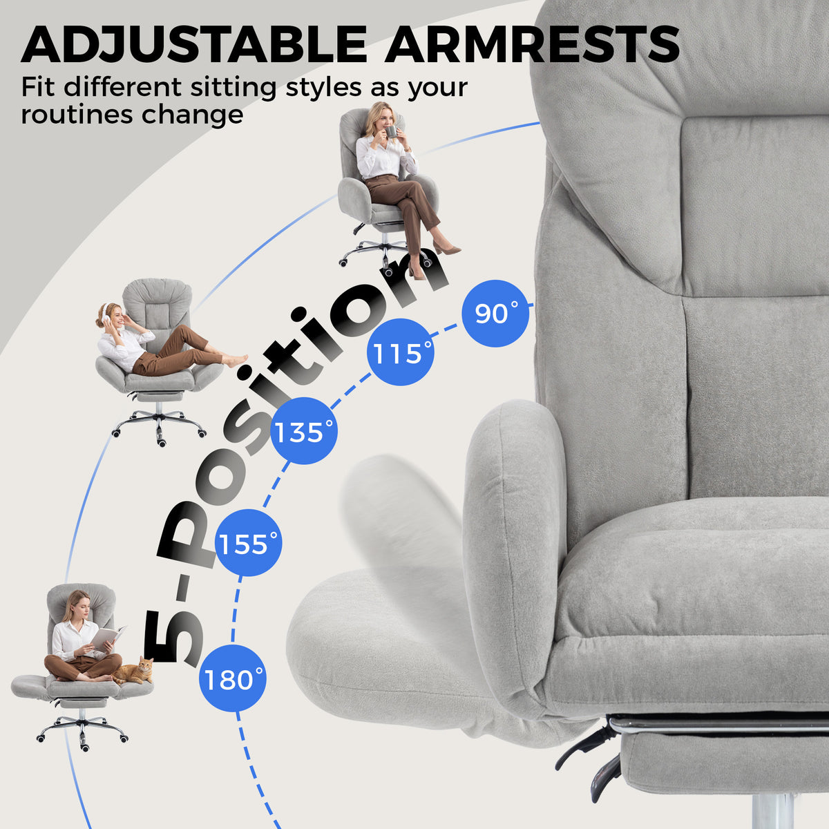 Ergonomic Office Chair with Footrest
