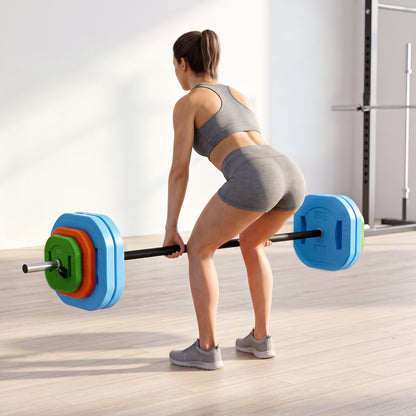 Juego de mancuernas con barra ajustable de 30 kg — Multicolor