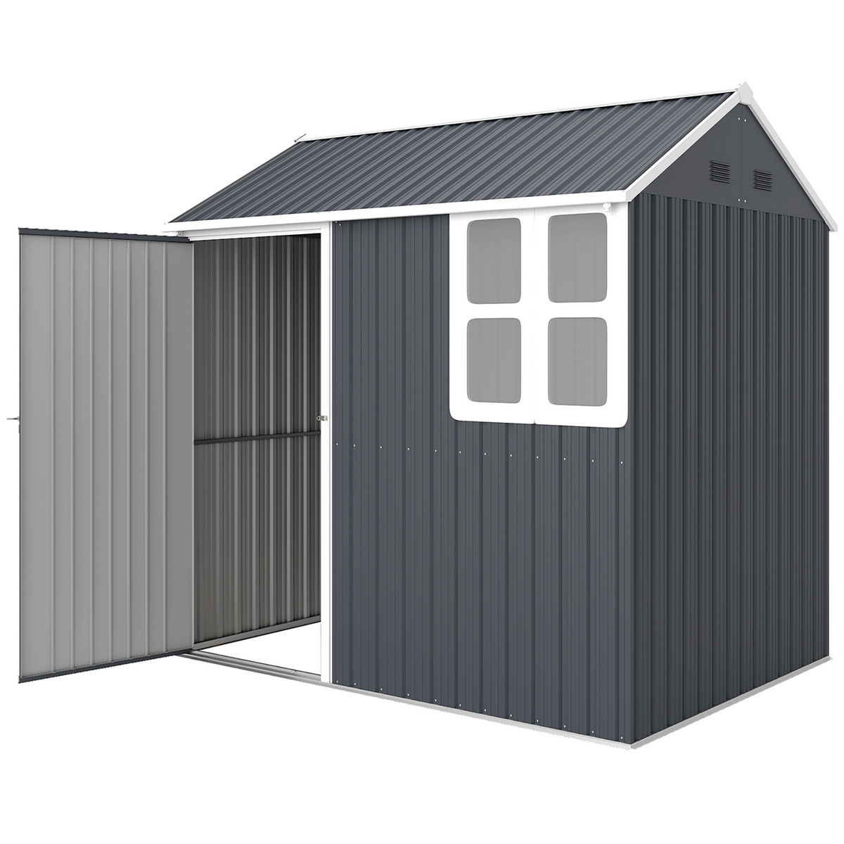 Cobertizo metálico para jardín de 2,6 m x 1,7 m — gris