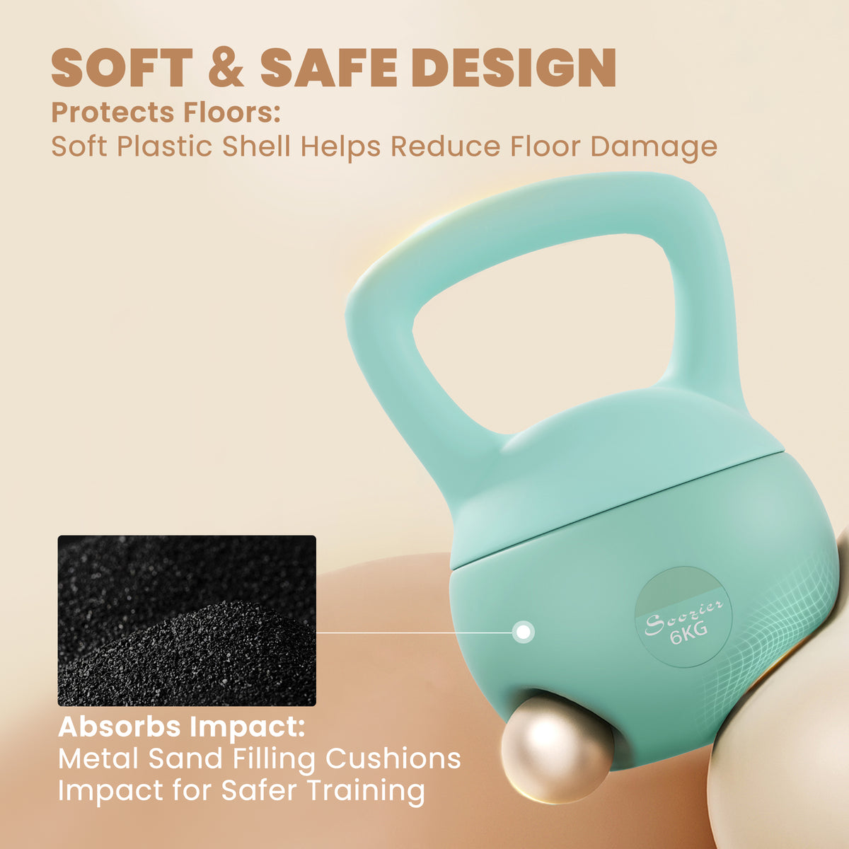 Soft Kettlebell 13 lb Non-Slip Grip Handle