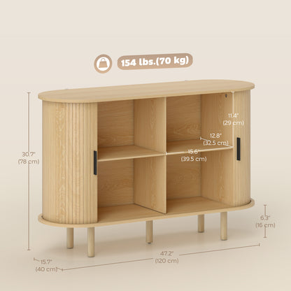 Buffet cabinet with tambour sliding doors