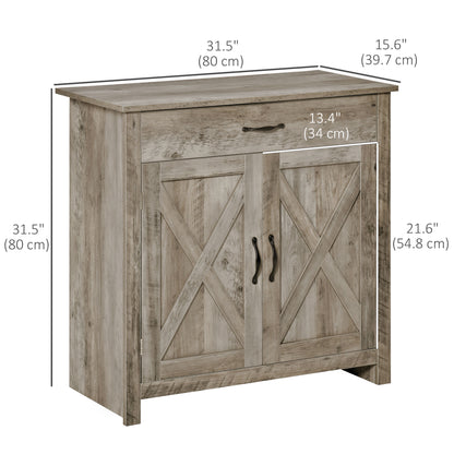 Farmhouse Sideboard with Barn Doors and Drawer