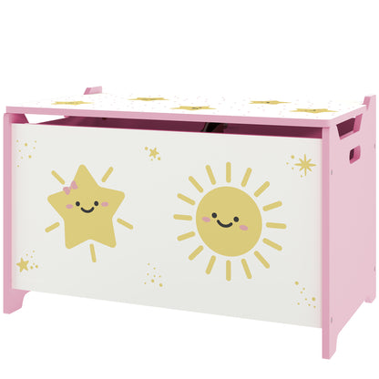 Toy storage chest with safety hinge lid