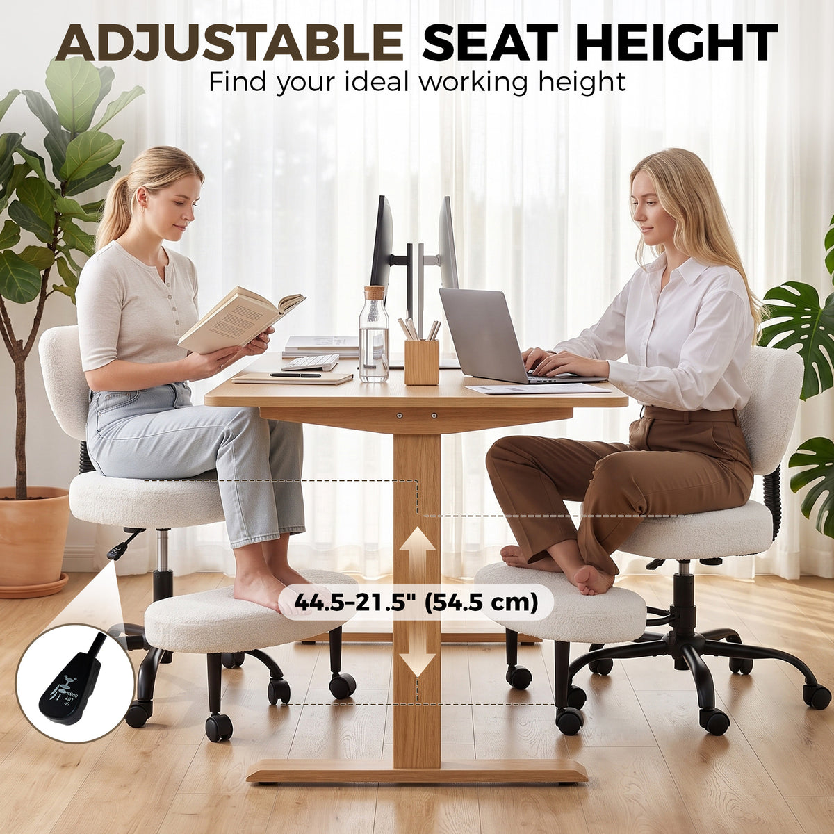 Ergonomic cross-legged swivel office chair