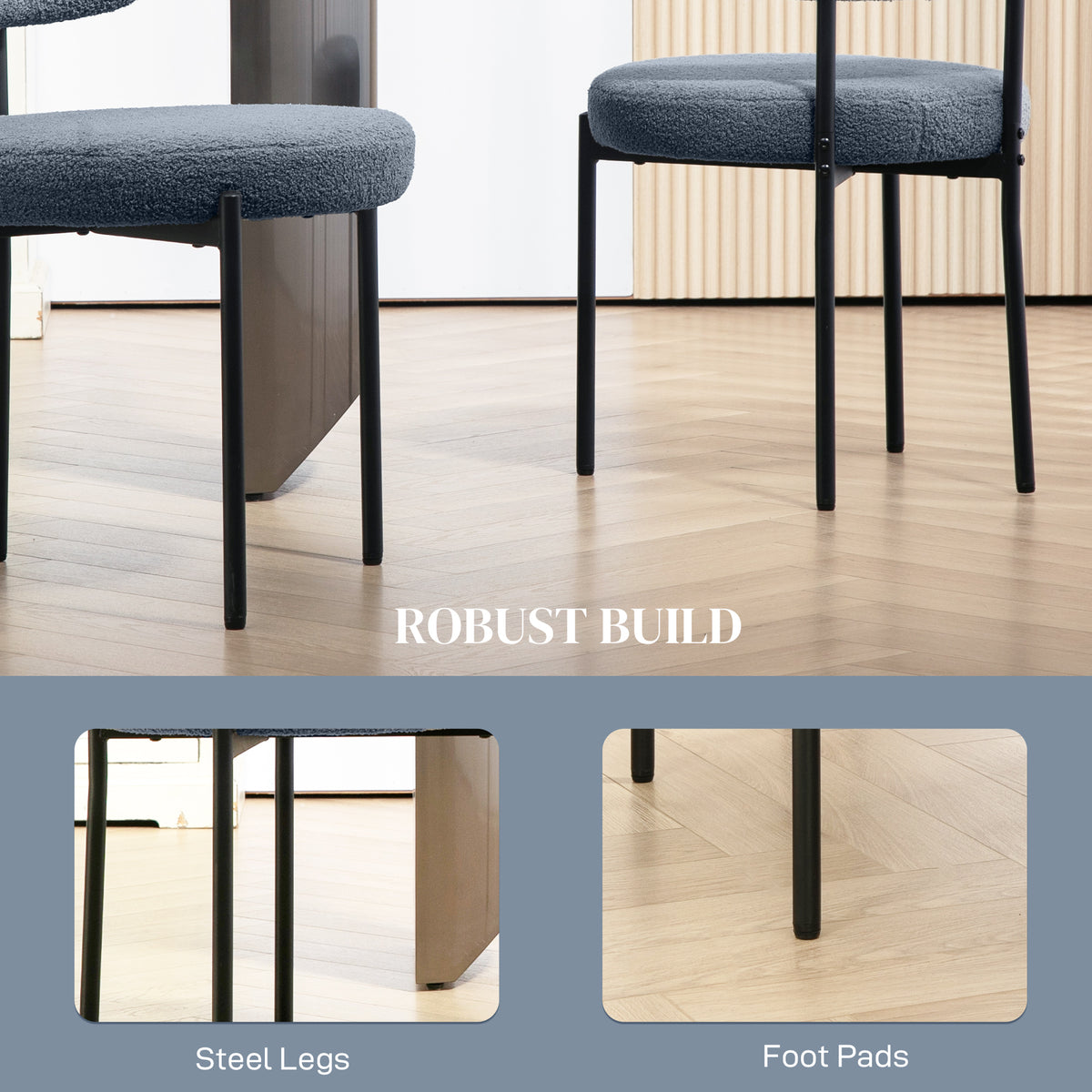 Juego de 4 sillas de comedor modernas acolchadas