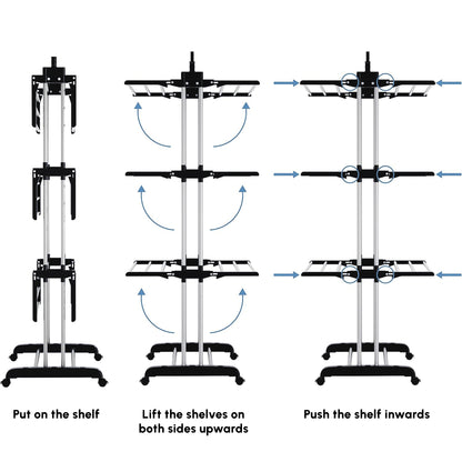Foldable Clothes Drying Rack 4-Tier with Wings