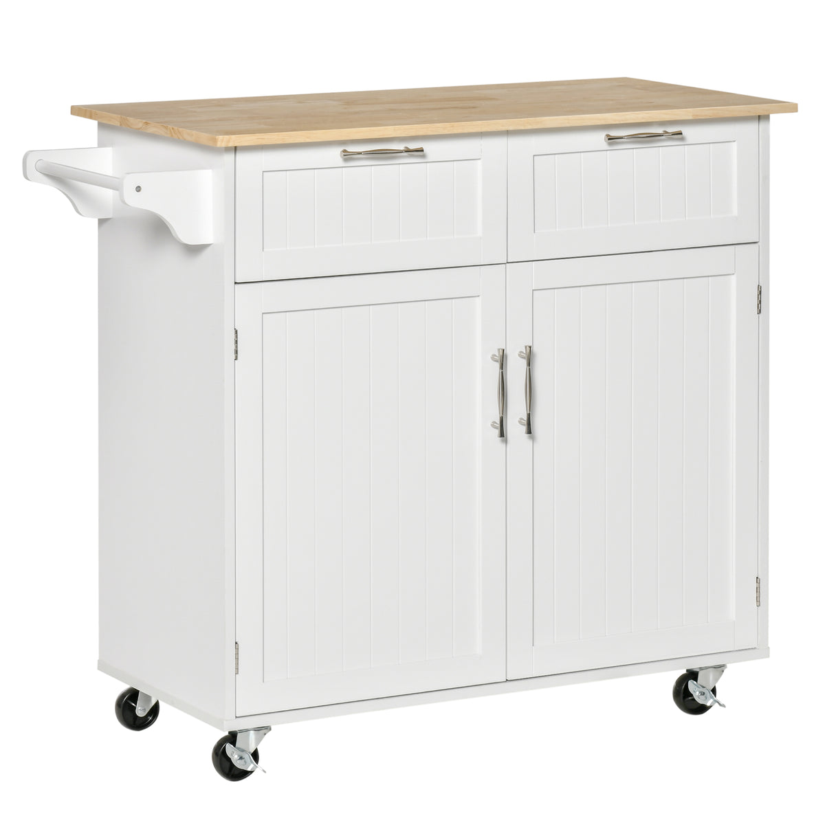 Isla de cocina con ruedas, almacenamiento y cajones