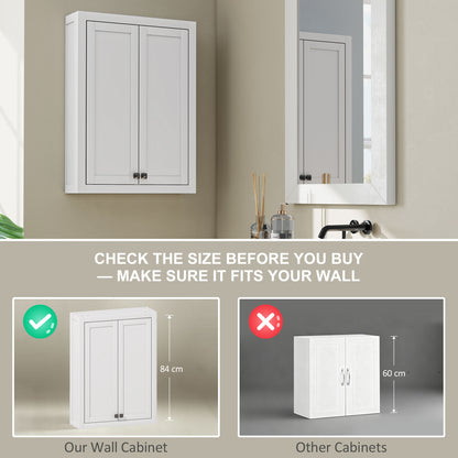 Bathroom Wall Cabinet 2 Doors Adjustable Shelves