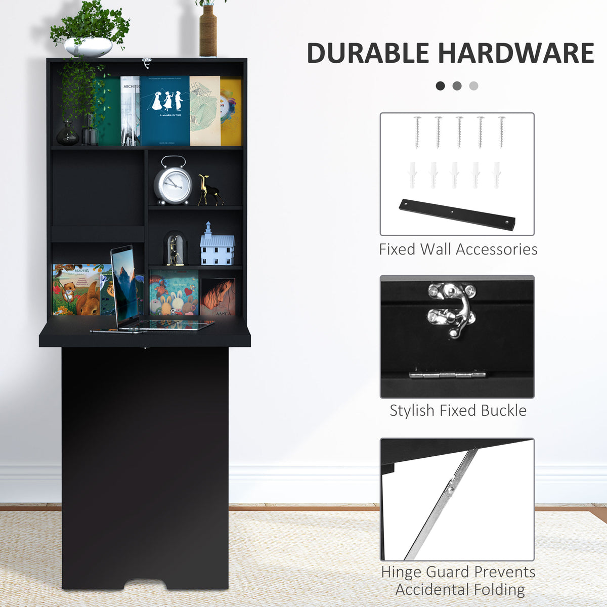 Wall mounted fold out convertible desk