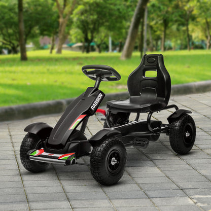Pedal go kart for kids with handbrake