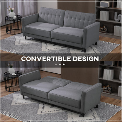 Convertible Button-Tufted Sofa Bed Adjustable Back