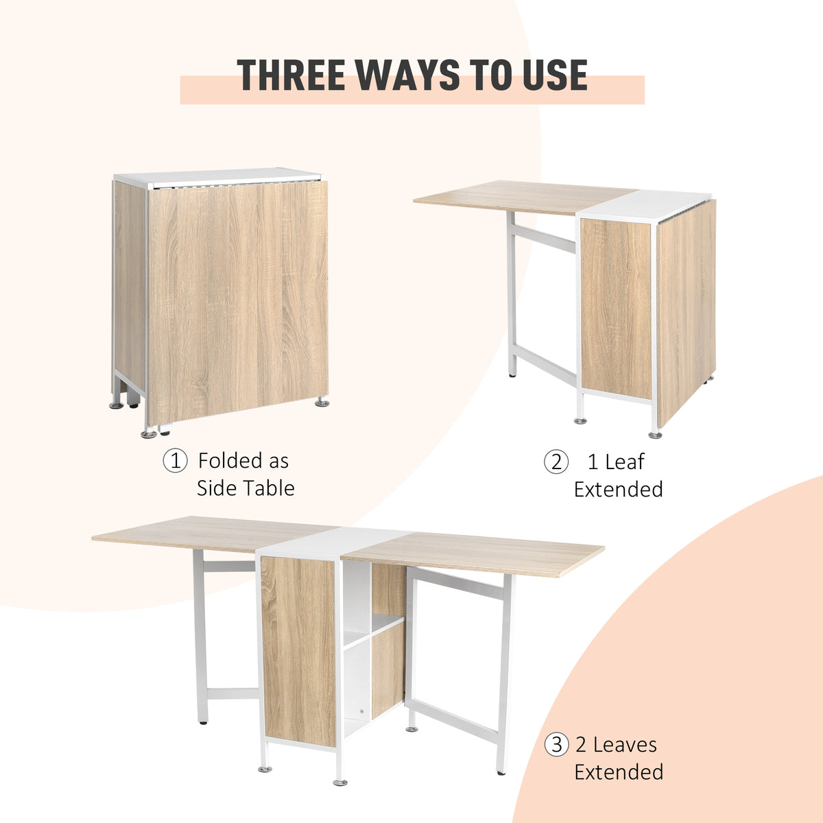Folding drop leaf dining table