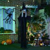 Life-Size Witch 6 ft Light-Up Eyes Halloween Prop — Black