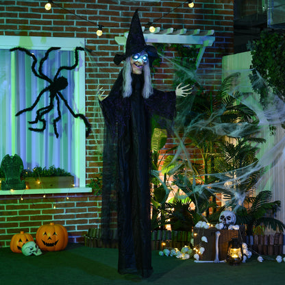 Life-Size Witch 6 ft Light-Up Eyes Halloween Prop — Black