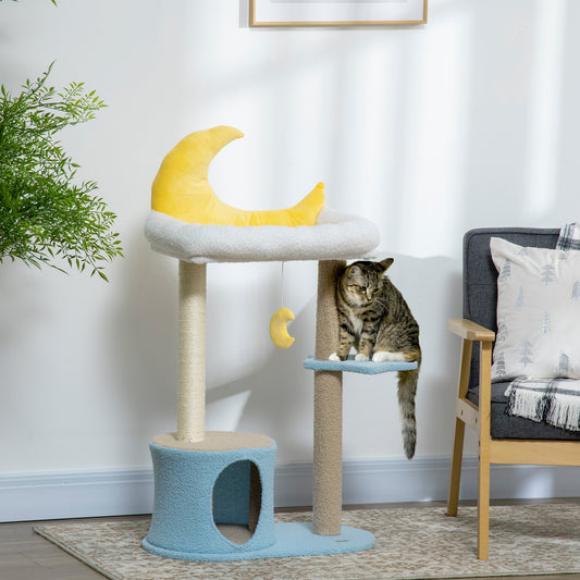 Árbol para gatos con luna y estrellas
