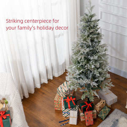Flocked Pencil Christmas Tree 517 Branches — Green
