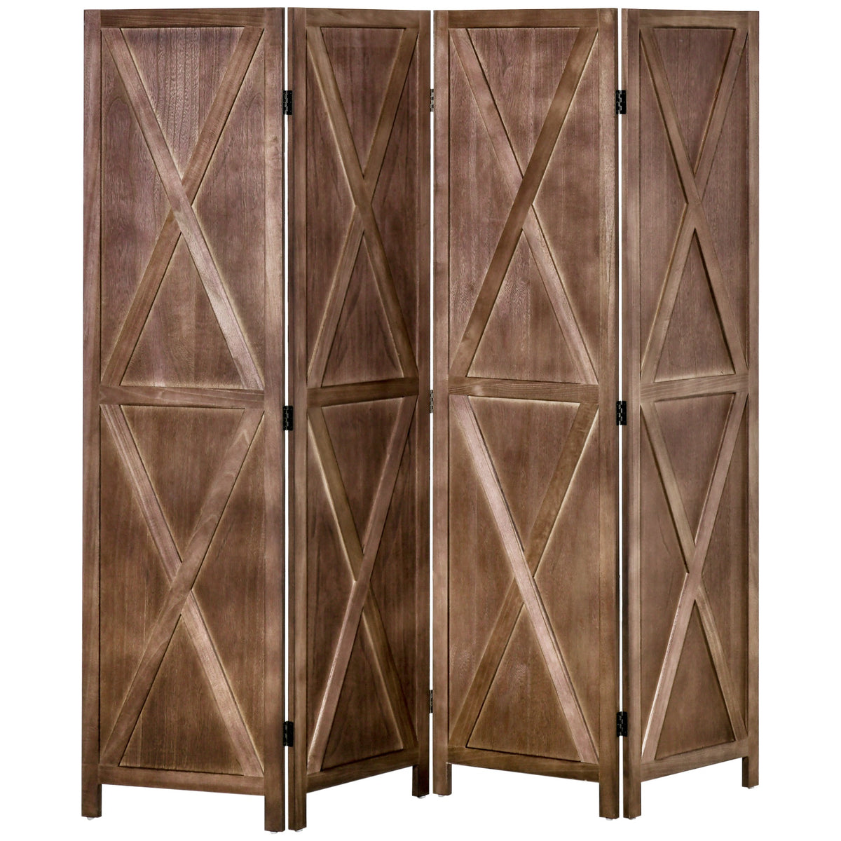 Biombo plegable de 4 paneles estilo granja