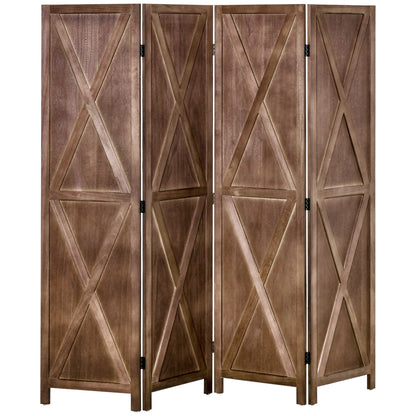 Biombo plegable de 4 paneles estilo granja