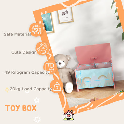 Kids Toy Box with Lid and Safety Hinges