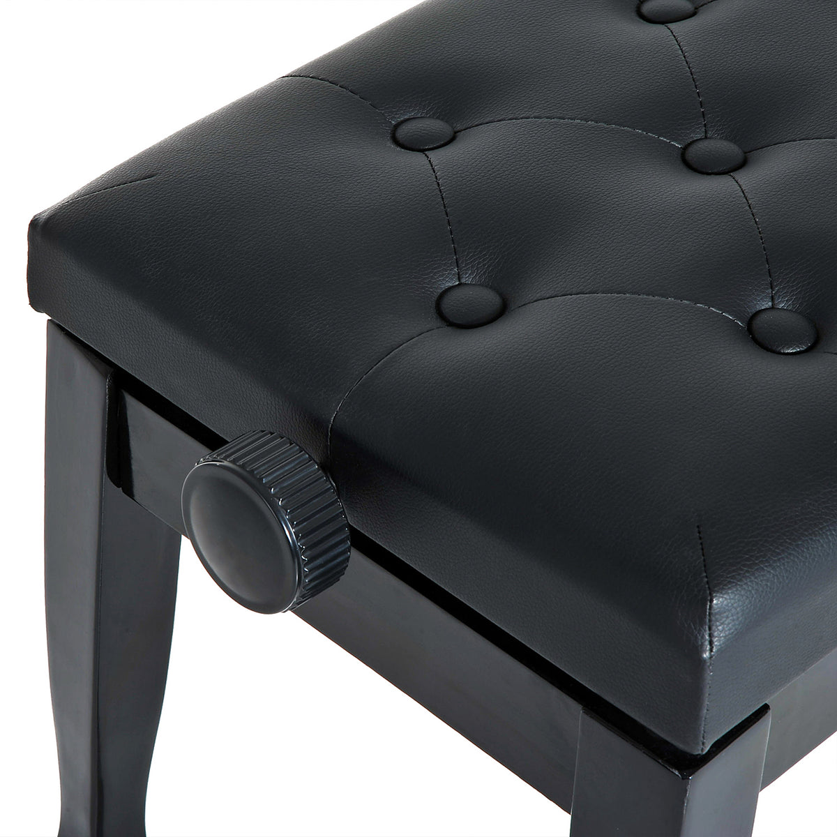Adjustable Height Piano Bench with Padded Cushion