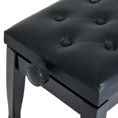 Adjustable Height Piano Bench with Padded Cushion