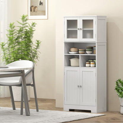 Armario de cocina independiente con puertas de cristal