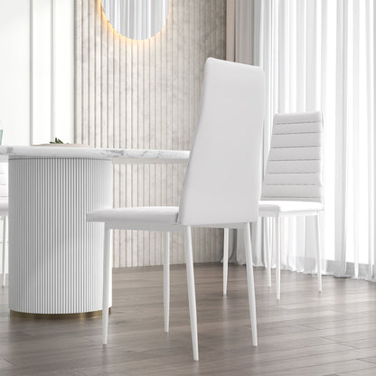 Sillas de comedor modernas de cuero sintético — Lote de 6