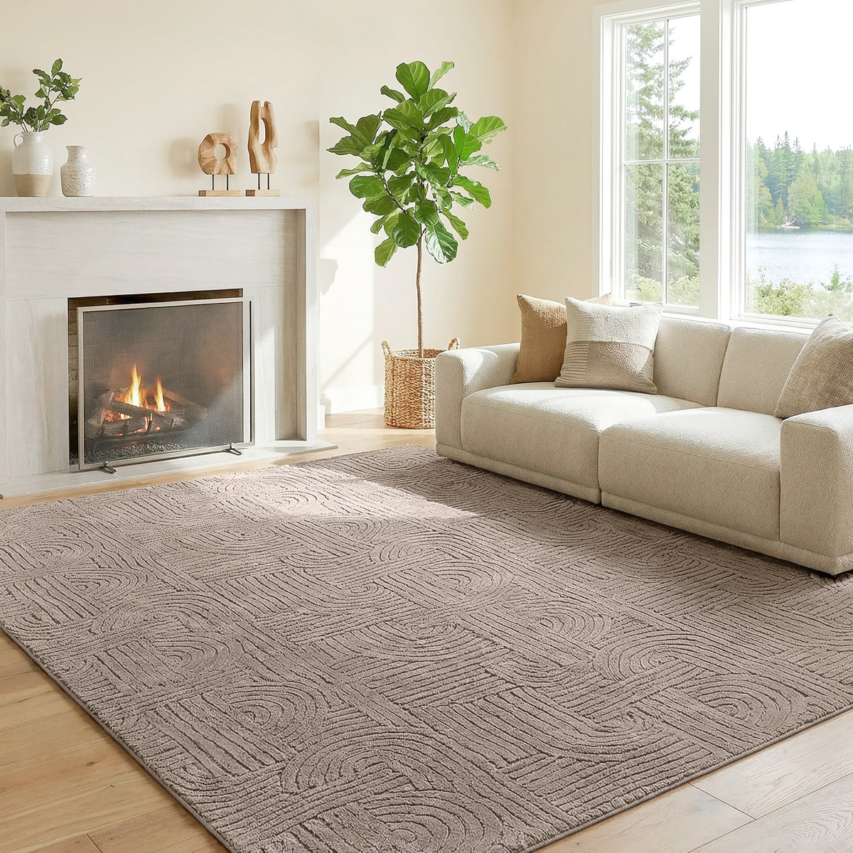 Faux fur area rug
