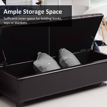 PU leather storage ottoman bench