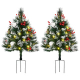 Pre-Lit Artificial Christmas Trees 2 ft — Set of 2